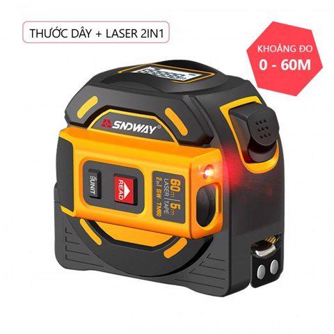 Thước dây và Laser 2 trong 1 đo khoảng cách SNDWAY SW-TM60