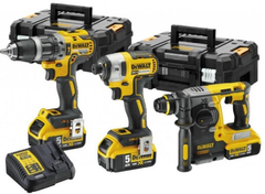 20V combo 3 máy DCD796 + DCF887 + DCH273 +
3pin 5Ah + sạc DCB115 + 2Valy Dewalt DCK368P3T