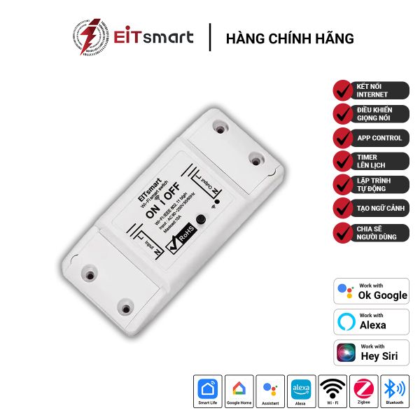 Cầu dao đóng cắt thông minh WiFi, 10A ECB1111W