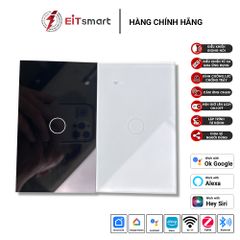 Công Tắc Cảm Ứng Thông Minh EITsmart, Kính Cường Lực, kết nối WiFi / Zigbee – 01 Nút ESW1101WB (Đen)