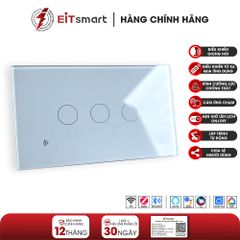 Công Tắc Cảm Ứng Thông Minh EITsmart, Kính Cường Lực, kết nối WiFi / Zigbee – 03 Nút ESW1103WW (Trắng)