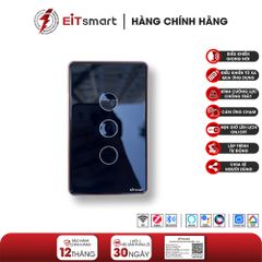 Công Tắc Cảm Ứng Thông Minh EITsmart, kết nối WiFi / Zigbee, Kính Cường Lực – viền Nhôm, C-Glass Series, 03 Nút Concave ESW13-03WW (Trắng)