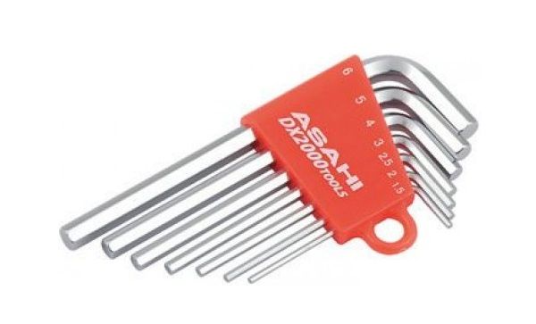 1.5-6mm Bộ lục giác thường ngắn 7 chi tiết Asahi AXS0710