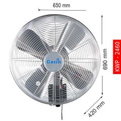 300W Quạt treo tường công nghiệp 380V Dasin KWP-2460-380V