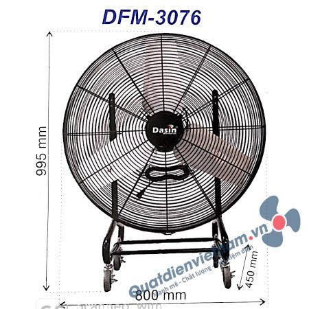 250W Quạt xe đẩy Dasin DFM-3076