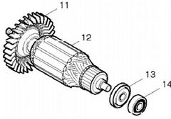 Rotor máy mài góc GA5010, GA5020, GA6010, GA6020 Makita 513703-2