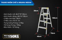 Thang nhôm gấp chữ A Nikawa  NKD-04