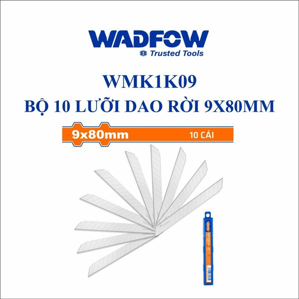 Bộ 10 lưỡi dao rời 9x80mm Wadfow WMK1K09