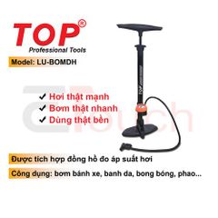 Dụng cụ bơm hơi bằng tay có đồng hồ Top LU-BOMDH