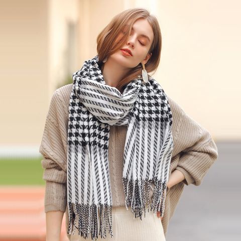 Quà tặng sinh nhật cho bạn gái - Khăn quàng choàng cổ len Cashmere giữ ấm cao cấp phong cách châu Âu Mỹ sang trọng