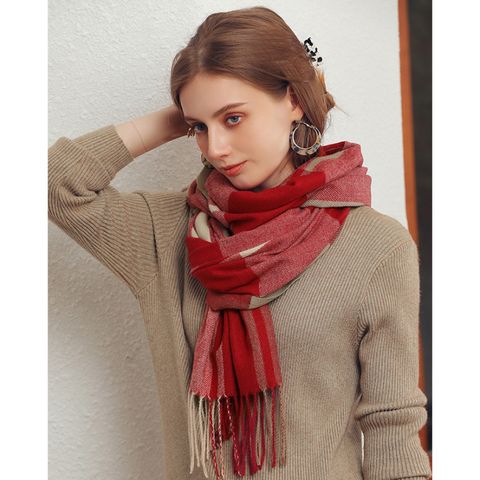 Quà tặng sinh nhật cho bạn gái - Khăn quàng choàng cổ len Cashmere giữ ấm cao cấp phong cách châu Âu Mỹ sang trọng