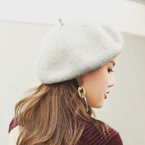 Mũ nón beret nồi bánh tiêu nữ Hàn Quốc LÀ GU Khăn Phụ Kiện phong cách họa sĩ ulzzang đẹp mùa đông thời trang màu trắng, nâu, be, đen - MBR011