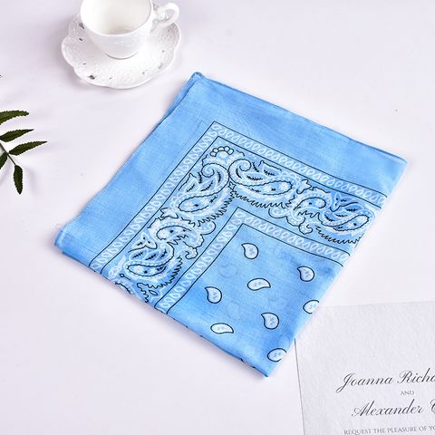 Khăn Bandana (Khăn Turban EXO) Họa Tiết Giọt Nước Màu Xanh Dương Nhạt - Mã B033