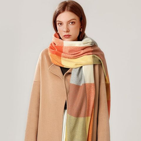 Khăn quàng choàng cổ len Cashmere giữ ấm cao cấp phong cách châu Âu Mỹ sang trọng - KC378