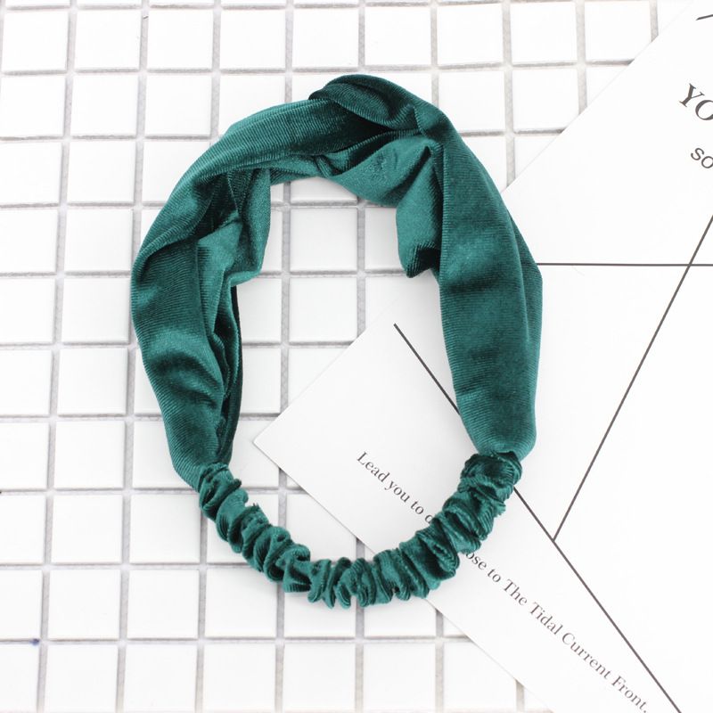 Băng Đô Turban Lụa Cao Cấp Trơn Màu Xanh Đậm - Mã BD502