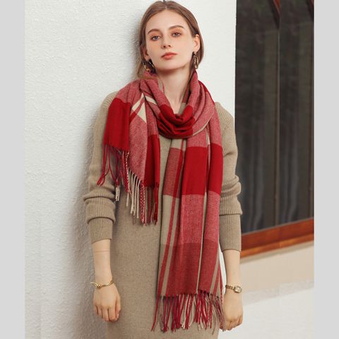 Quà tặng valentine 14/02 cho vợ, người yêu nữ, bạn gái - Khăn quàng choàng cổ len Cashmere giữ ấm cao cấp phong cách châu Âu Mỹ sang trọng