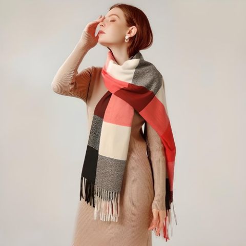 Quà tặng 8/3 cho người yêu nữ, vợ, cô giáo, mẹ - Khăn quàng choàng cổ len Cashmere giữ ấm cao cấp phong cách châu Âu Mỹ sang trọng