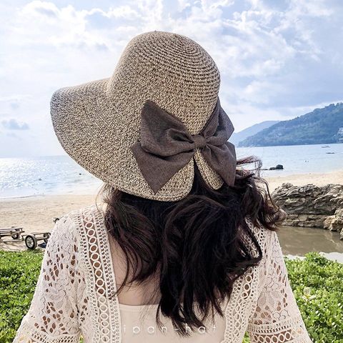 Mũ nón cói đi biển rộng vành tròn đẹp cho nữ LAGU Khăn Phụ Kiện - NC481
