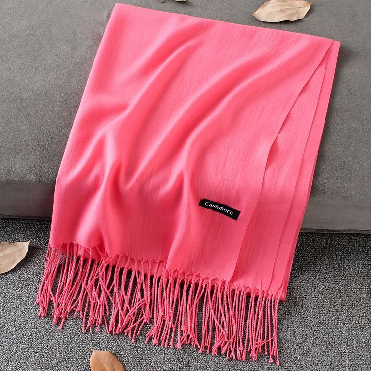 Khăn Choàng Cổ Len Dạ Màu Dưa Hấu Trơn - Cashmere - 200x60cm - Mã KC324