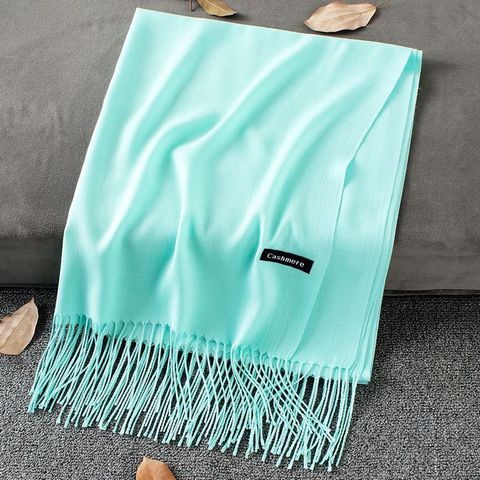 Khăn Choàng Cổ Len Dạ Màu Xanh Lam Nhạt Trơn - Cashmere - 200x60cm - Mã KC322