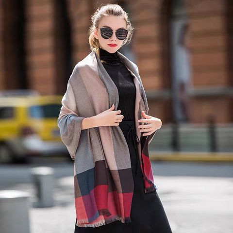 Quà tặng sinh nhật cho mẹ nên tặng gì - Khăn quàng choàng cổ len Cashmere giữ ấm cao cấp phong cách châu Âu Mỹ sang trọng - KC341