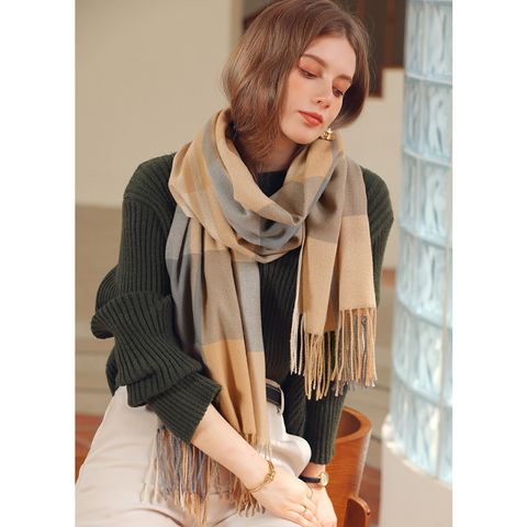 Quà tặng valentine 14/02 cho vợ, người yêu nữ, bạn gái - Khăn quàng choàng cổ len Cashmere giữ ấm cao cấp phong cách châu Âu Mỹ sang trọng