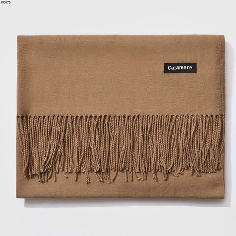 Quà 20/11 tặng cho cô giáo -  Khăn Choàng Cổ Len Dạ Màu Nâu Tây Trơn - Cashmere - 200x60cm - Mã KC075