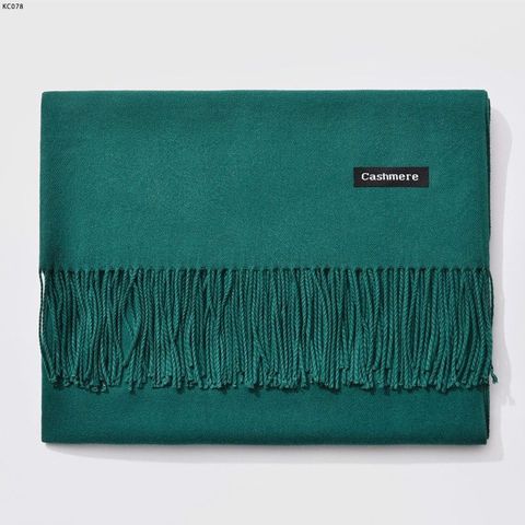 Quà tặng sinh nhật cho mẹ nên tặng gì -  Khăn Choàng Cổ Len Dạ Màu Xanh Lá Trơn - Cashmere - 200x60cm - Mã KC078