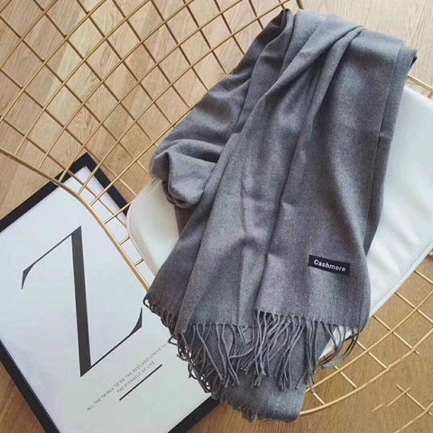 Quà tặng 8/3 cho người yêu nữ, vợ, cô giáo, mẹ -  Khăn Choàng Cổ Len Dạ Màu Ghi Xám Trơn - Cashmere - 200x60cm - Mã KC081