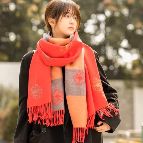 Quà tặng 8/3 cho người yêu nữ, vợ, cô giáo, mẹ -  Khăn quàng cổ len cashmere nữ choàng giữ ấm màu đỏ LAGU Khăn Phụ Kiện - KC335