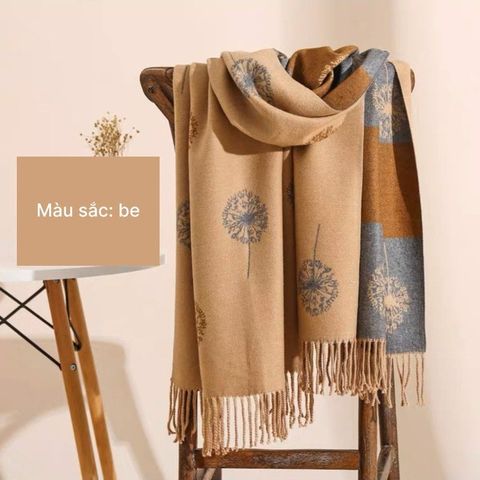 Quà tặng 8/3 cho người yêu nữ, vợ, cô giáo, mẹ -  Khăn quàng cổ len cashmere nữ choàng giữ ấm màu be LAGU Khăn Phụ Kiện - KC336