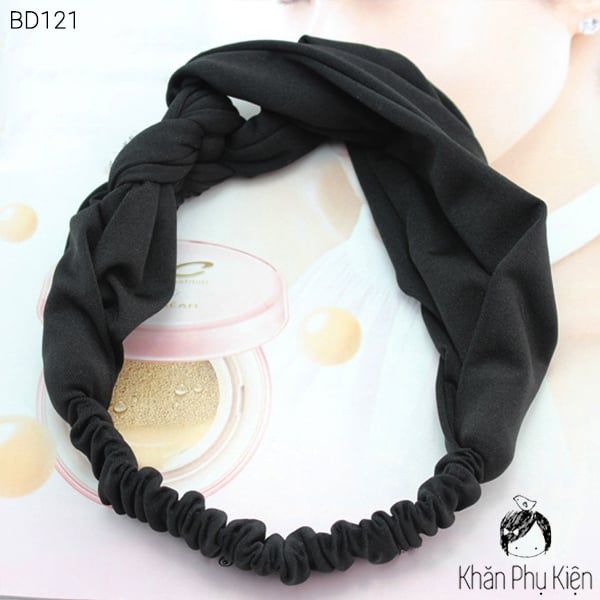 Băng Đô Vải Bím Tóc Màu Đen - Mã BD121