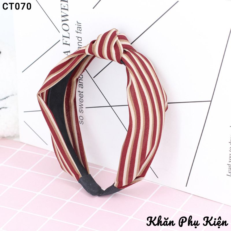 Cài Tóc Turban Sọc Trắng Đỏ - Mã CT070