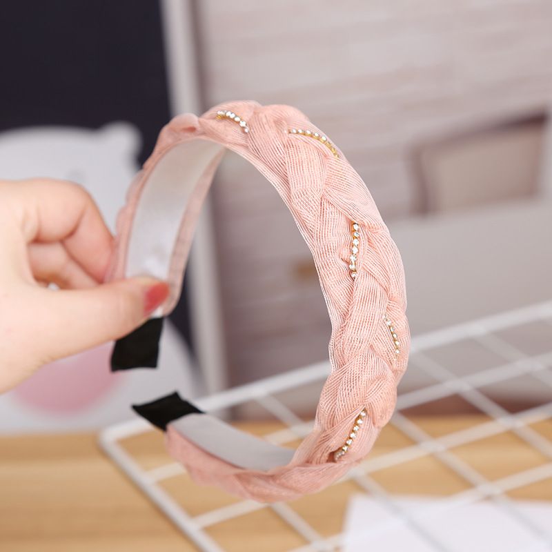 Băng Đô Cài Tóc Vải Voan - Mấn Áo Dài Thắt Bím Màu Hồng - Mã CT668