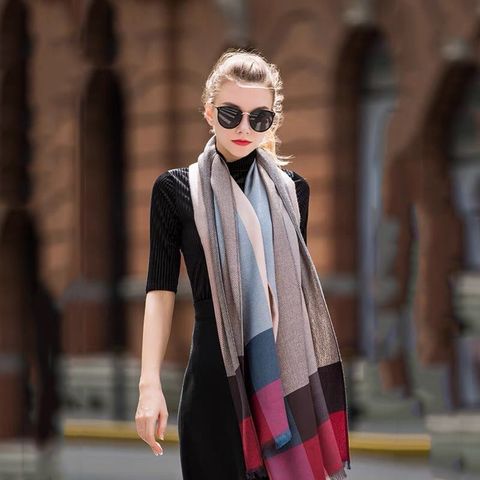 Quà tặng sinh nhật cho mẹ nên tặng gì - Khăn quàng choàng cổ len Cashmere giữ ấm cao cấp phong cách châu Âu Mỹ sang trọng - KC341