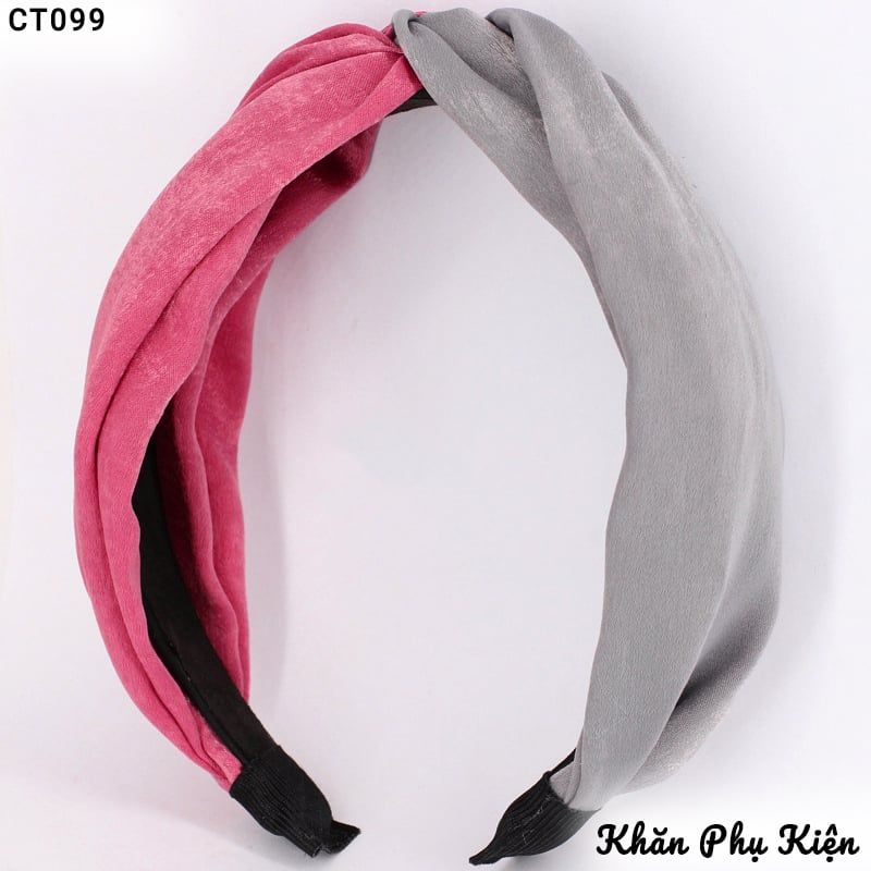 Cài Tóc Turban Lụa 2 Màu Hồng, Xám - Mã CT099