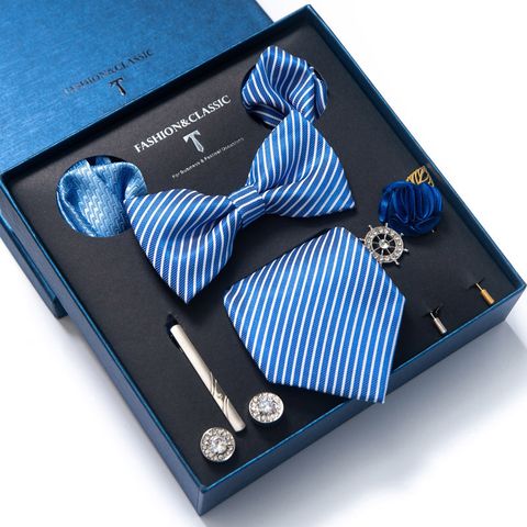 Set cà vạt nam 8 món cao cấp làm quà tặng, caravat đẹp sang trọng - CR010