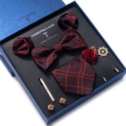 Set cà vạt nam 8 món cao cấp làm quà tặng, caravat đẹp sang trọng - CR016
