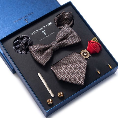 Set cà vạt nam 8 món cao cấp làm quà tặng, caravat đẹp sang trọng - CR018