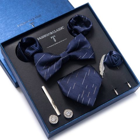 Set cà vạt nam 8 món cao cấp làm quà tặng, caravat đẹp sang trọng - CR021