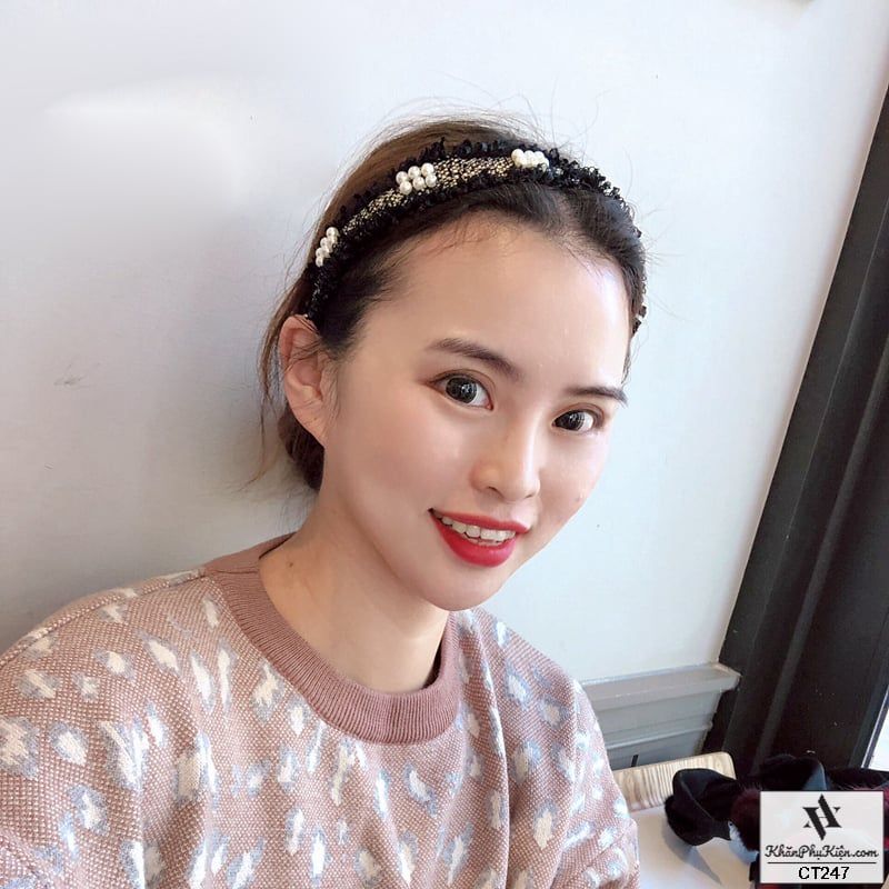 Cài Tóc Đính Cặp Châu Màu Xanh Dương - Mã CT247