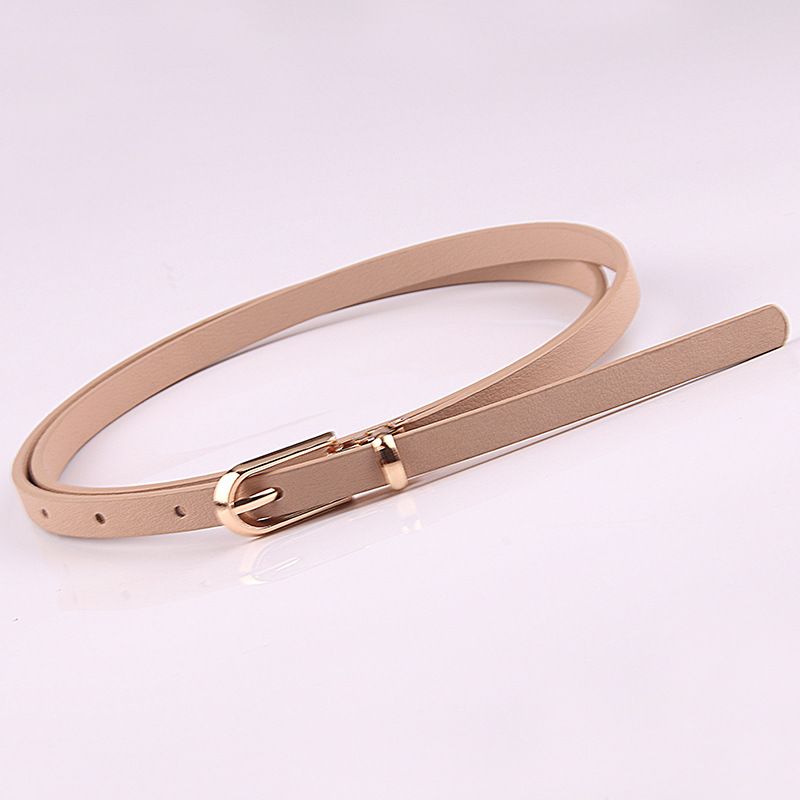 Dây Nịt - Thắt Lưng Nữ (Đai Váy) Bản Nhỏ Da PU Thật Màu Nude - Mã DN031
