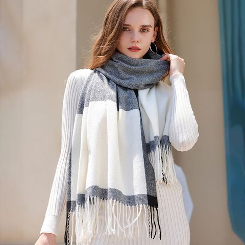 Khăn quàng choàng cổ len Cashmere giữ ấm cao cấp phong cách châu Âu Mỹ sang trọng LÀ GU Khăn Phụ Kiện - KC445