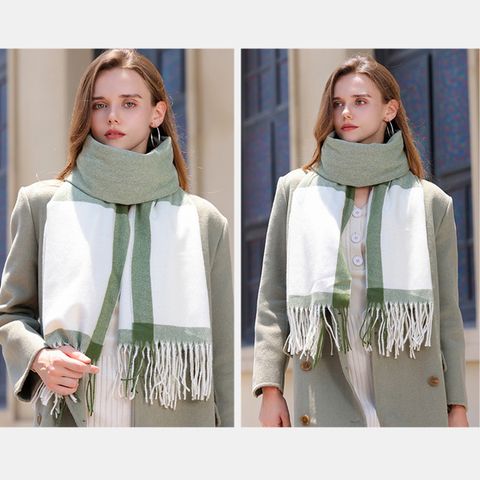 Khăn quàng choàng cổ len Cashmere giữ ấm cao cấp phong cách châu Âu Mỹ sang trọng LÀ GU Khăn Phụ Kiện - KC447