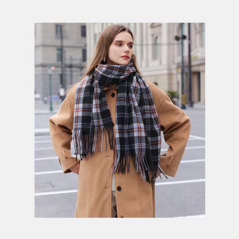 Khăn quàng choàng cổ len Cashmere giữ ấm cao cấp phong cách châu Âu Mỹ sang trọng LÀ GU Khăn Phụ Kiện - KC451