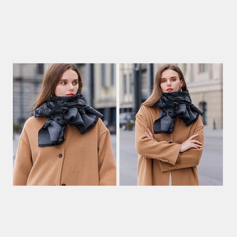 Khăn quàng choàng cổ len Cashmere giữ ấm cao cấp phong cách châu Âu Mỹ sang trọng LÀ GU Khăn Phụ Kiện - KC455