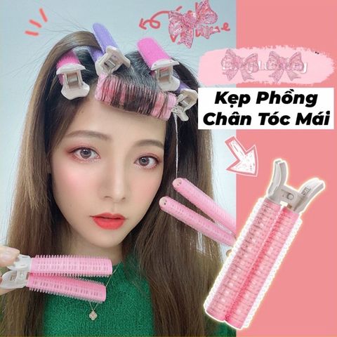 Kẹp phồng chân tóc mái LÀ GU Khăn Phụ Kiện - Lô uốn tự dính mái bay nữ đẹp phong cách Hàn Quốc