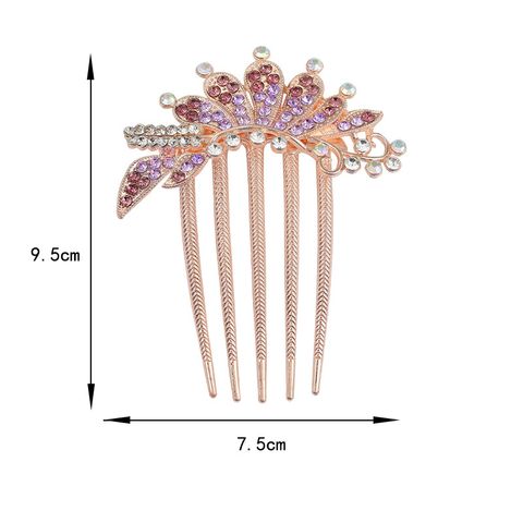 Kẹp (Cặp) Tóc Cao Cấp - Ghim Kẹp Tóc Nữ Đẹp Cánh Hoa Đính Đá Màu Tím - KT324