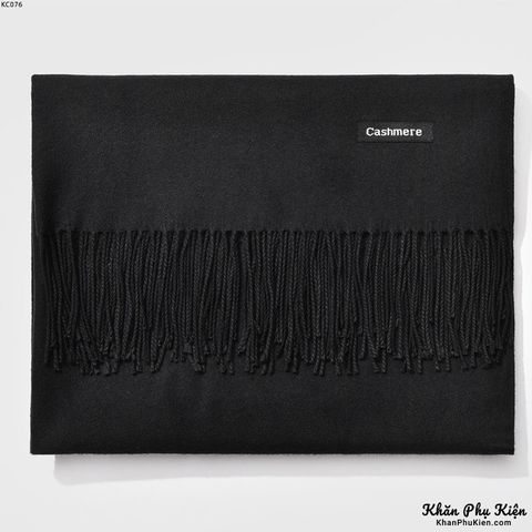 Khăn quàng choàng cổ len Cashmere giữ ấm màu đen cao cấp đẹp sang trọng - Mã KC074