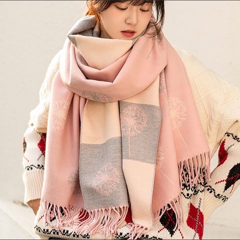 Quà tặng giáng sinh noel cho bạn gái -  Khăn quàng cổ len cashmere nữ choàng giữ ấm màu hồng pastel LAGU Khăn Phụ Kiện - KC340